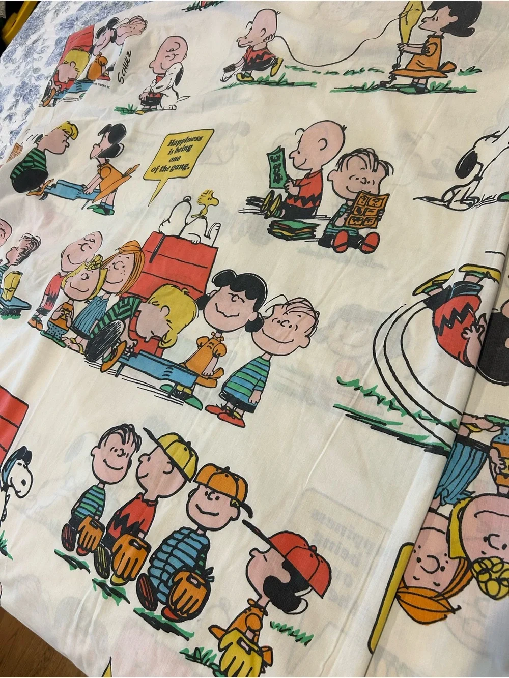 Vintage 1971 Peanuts Full Flat Sheet